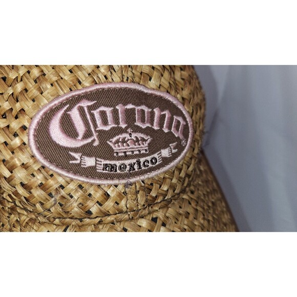 Corona Mexico Ball Cap Wicker Straw Front and Bill Adj Strap Back Net Material - Picture 7 of 9